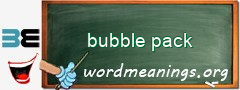 WordMeaning blackboard for bubble pack
